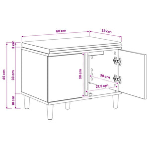 Πάγκος Παπουτσιών με Μαξιλάρι Artisan Δρυς 60 x 38 x 46 εκ - Pakobazaar