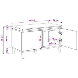 Πάγκος Παπουτσιών με Μαξιλάρι Artisan Δρυς 80 x 38 x 46 εκ