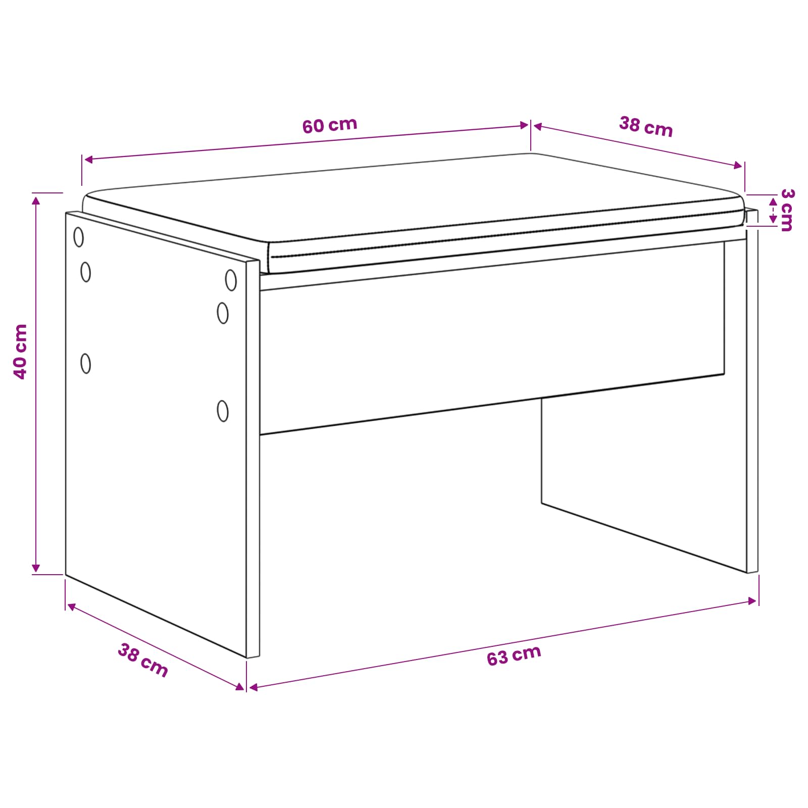 Πάγκος Παπουτσιών με Μαξιλάρι Artisan Δρυς 63 x 38 x 40 εκ