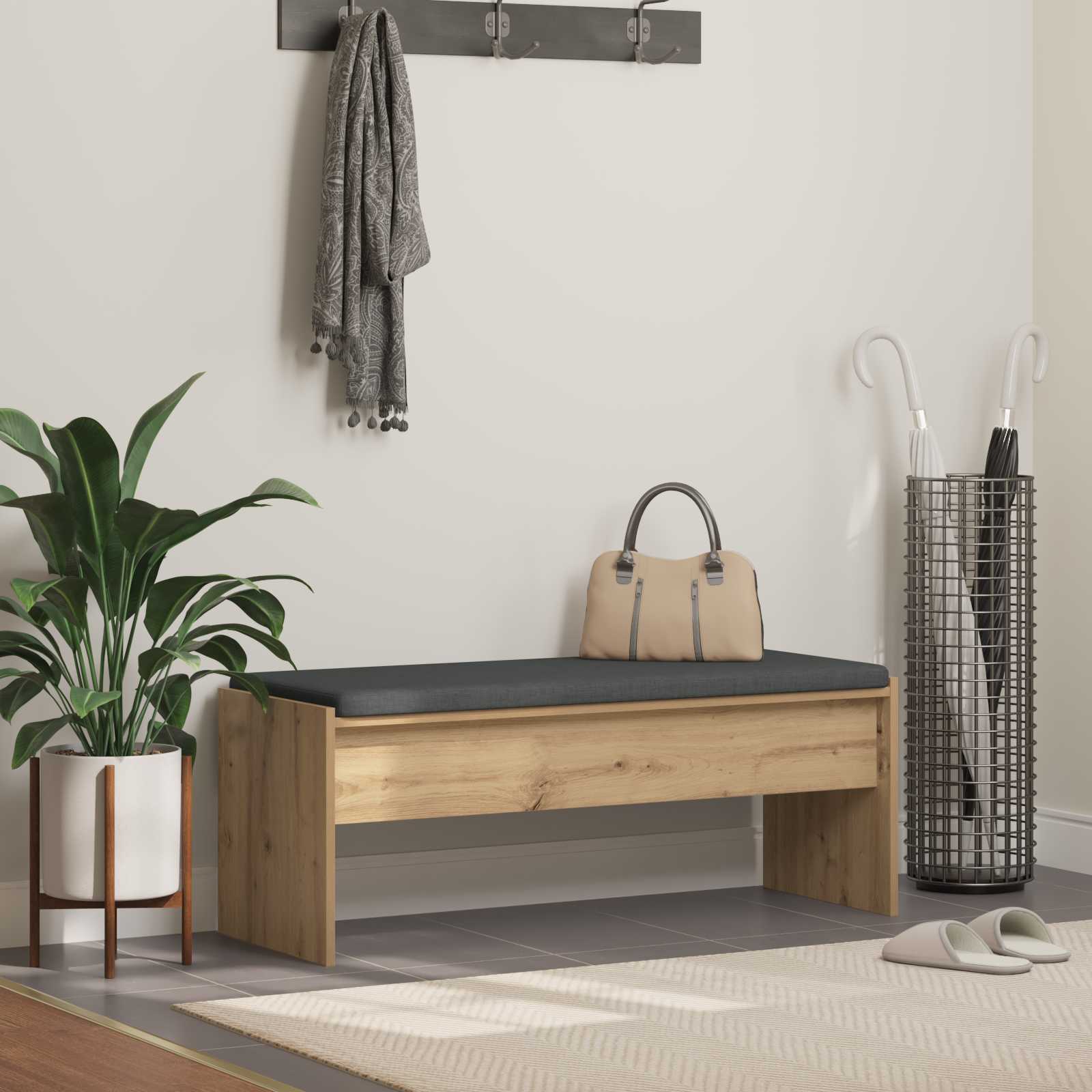Πάγκος Παπουτσιών με Μαξιλάρι Artisan Δρυς 103 x 38 x 40 εκ - Pakobazaar