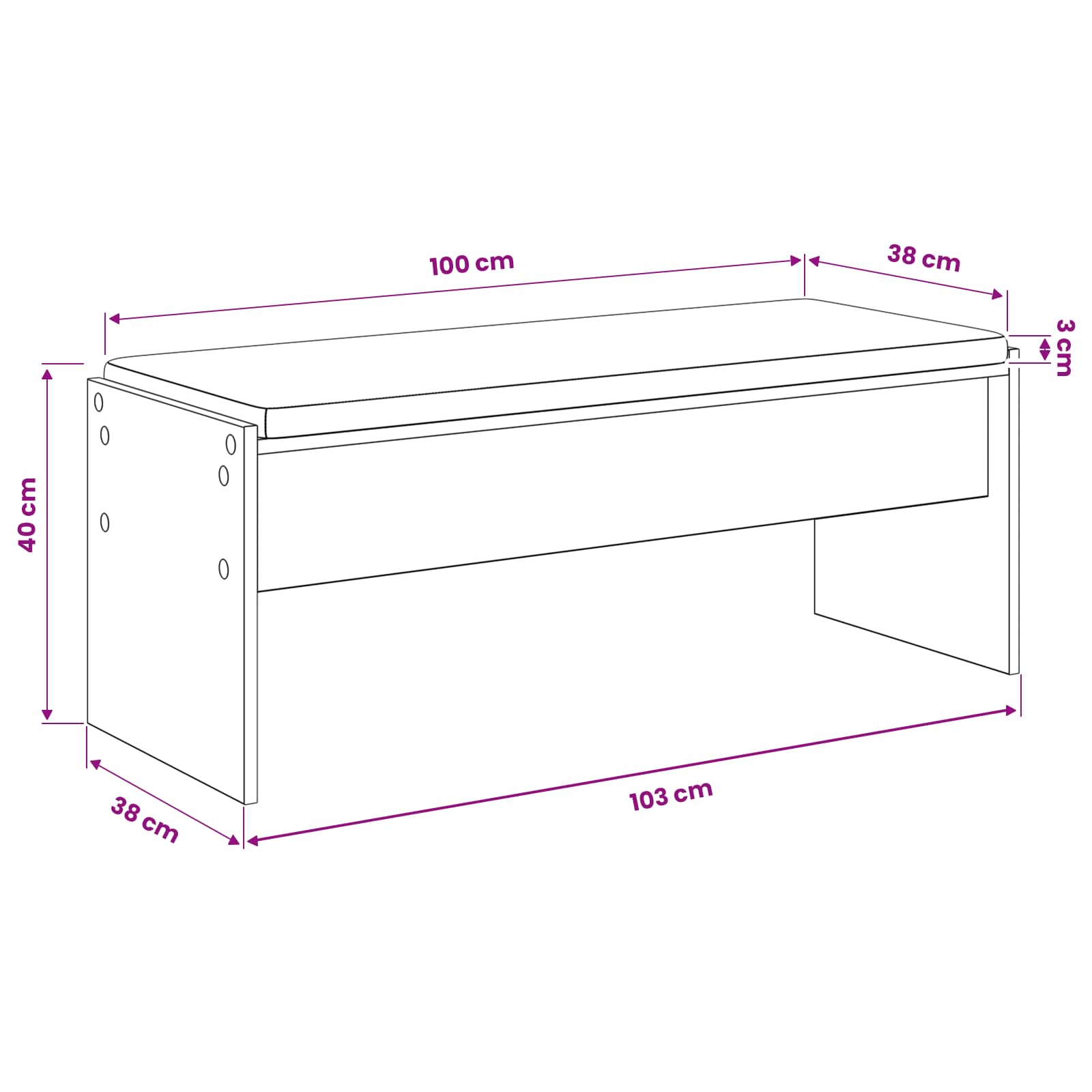 Πάγκος Παπουτσιών με Μαξιλάρι Artisan Δρυς 103 x 38 x 40 εκ - Pakobazaar