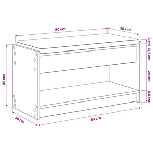 Πάγκος Παπουτσιών με Μαξιλάρι Artisan Δρυς 83 x 38 x 45 εκ
