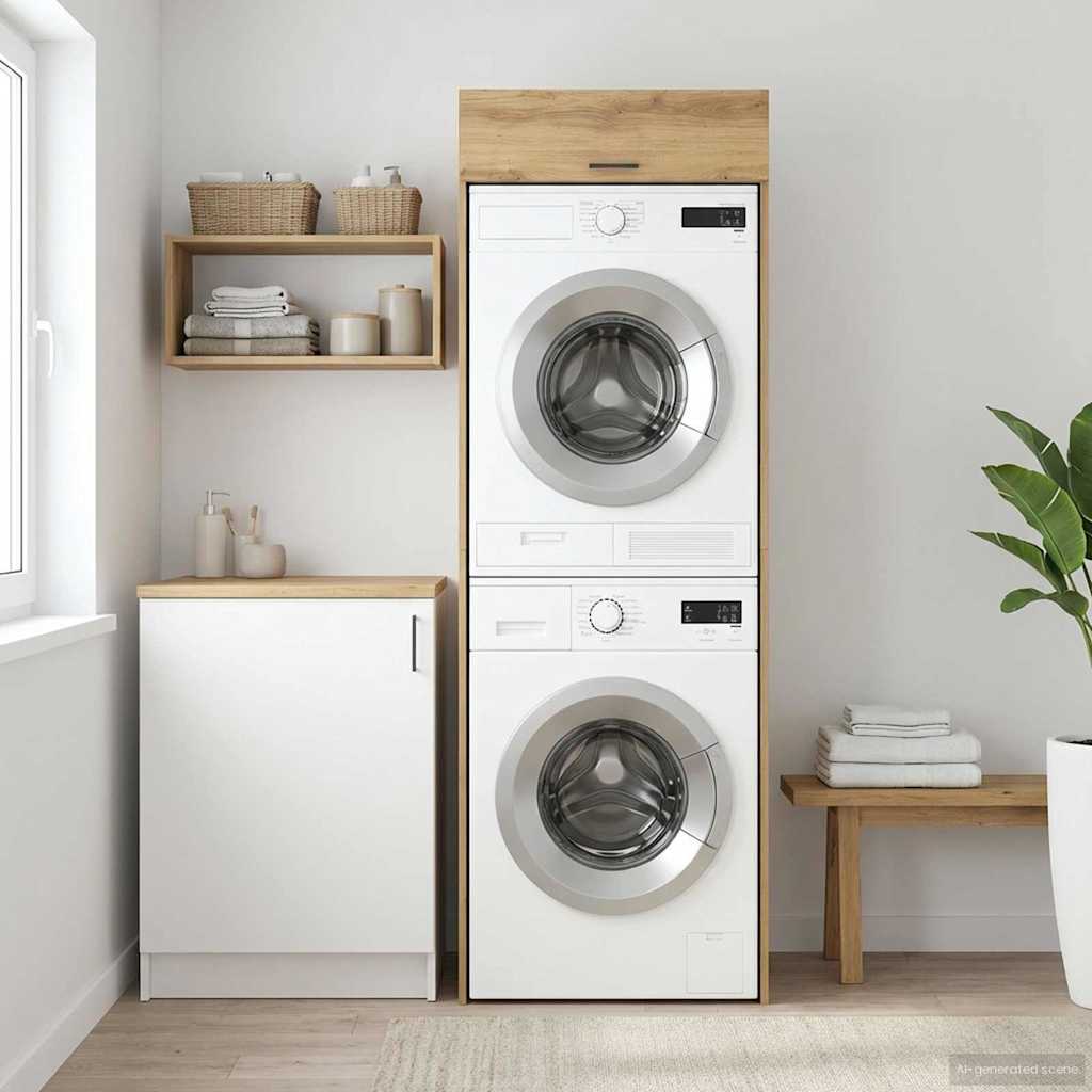 Ντουλάπα Πλυντηρίου με πόρτα Artisan Oak 67,5 x 68 x 200 εκ - Pakobazaar