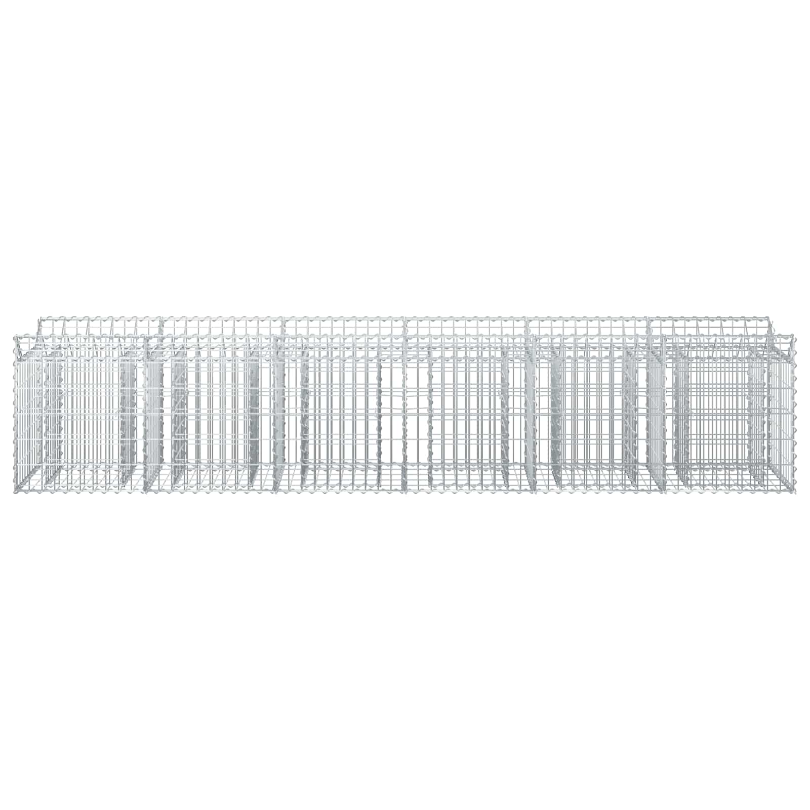 Ανασηκωμένο κρεβάτι gabion 2 pcs Ασημί 300 x 50 x 60 εκ - Pakobazaar