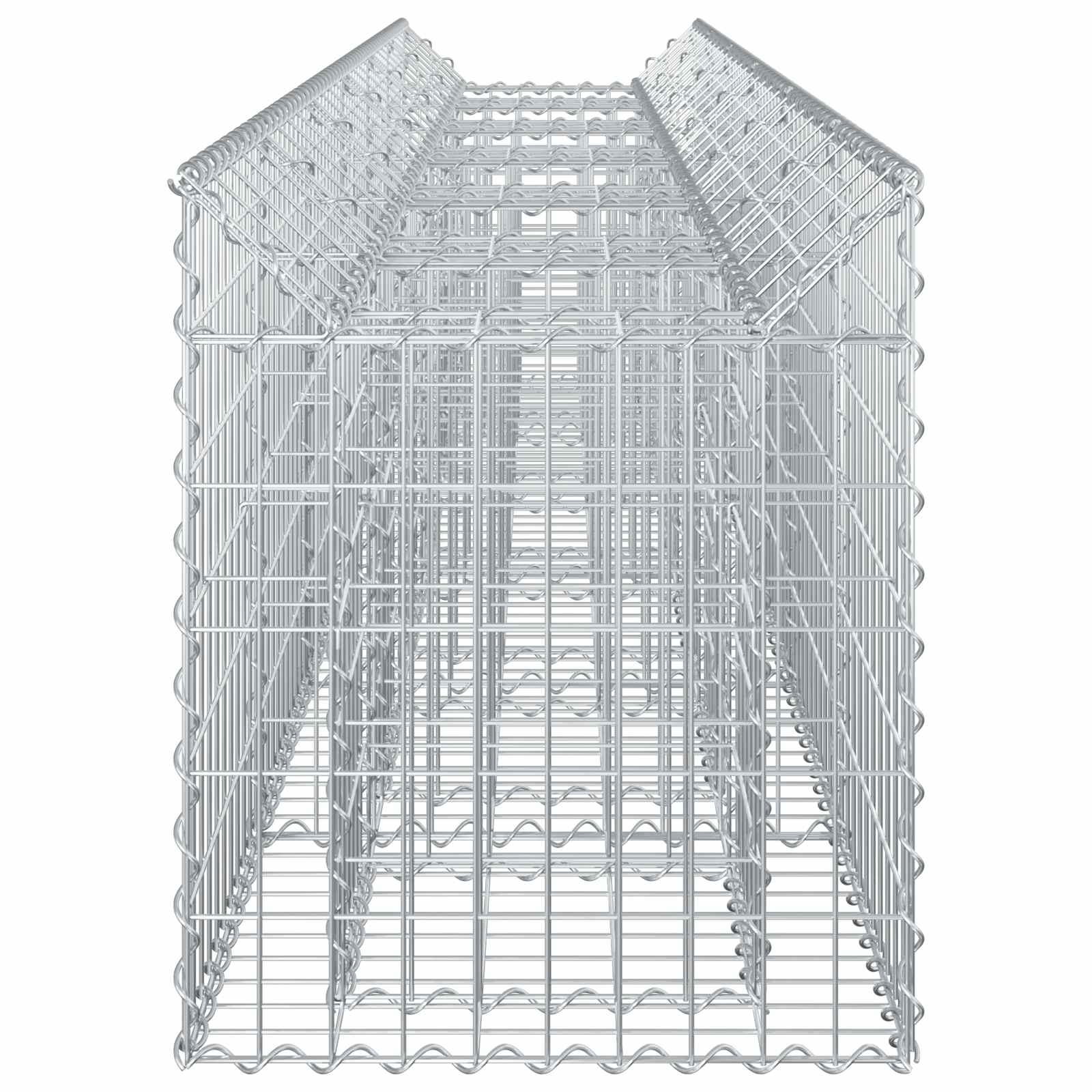 Ανασηκωμένο κρεβάτι gabion 2 pcs Ασημί 300 x 50 x 60 εκ - Pakobazaar