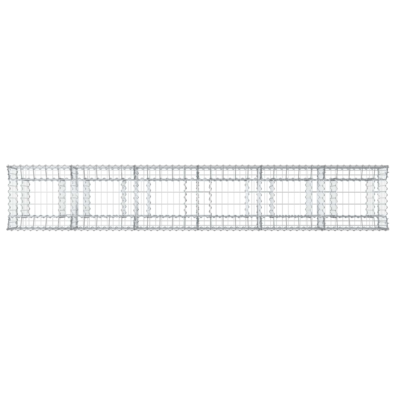 Ανασηκωμένο κρεβάτι gabion 2 pcs Ασημί 300 x 50 x 60 εκ - Pakobazaar