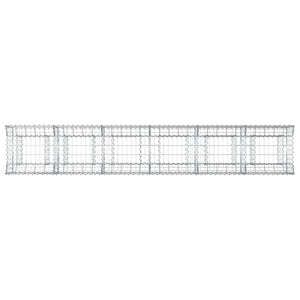 Ανασηκωμένο κρεβάτι gabion 2 pcs Ασημί 300 x 50 x 60 εκ - Pakobazaar