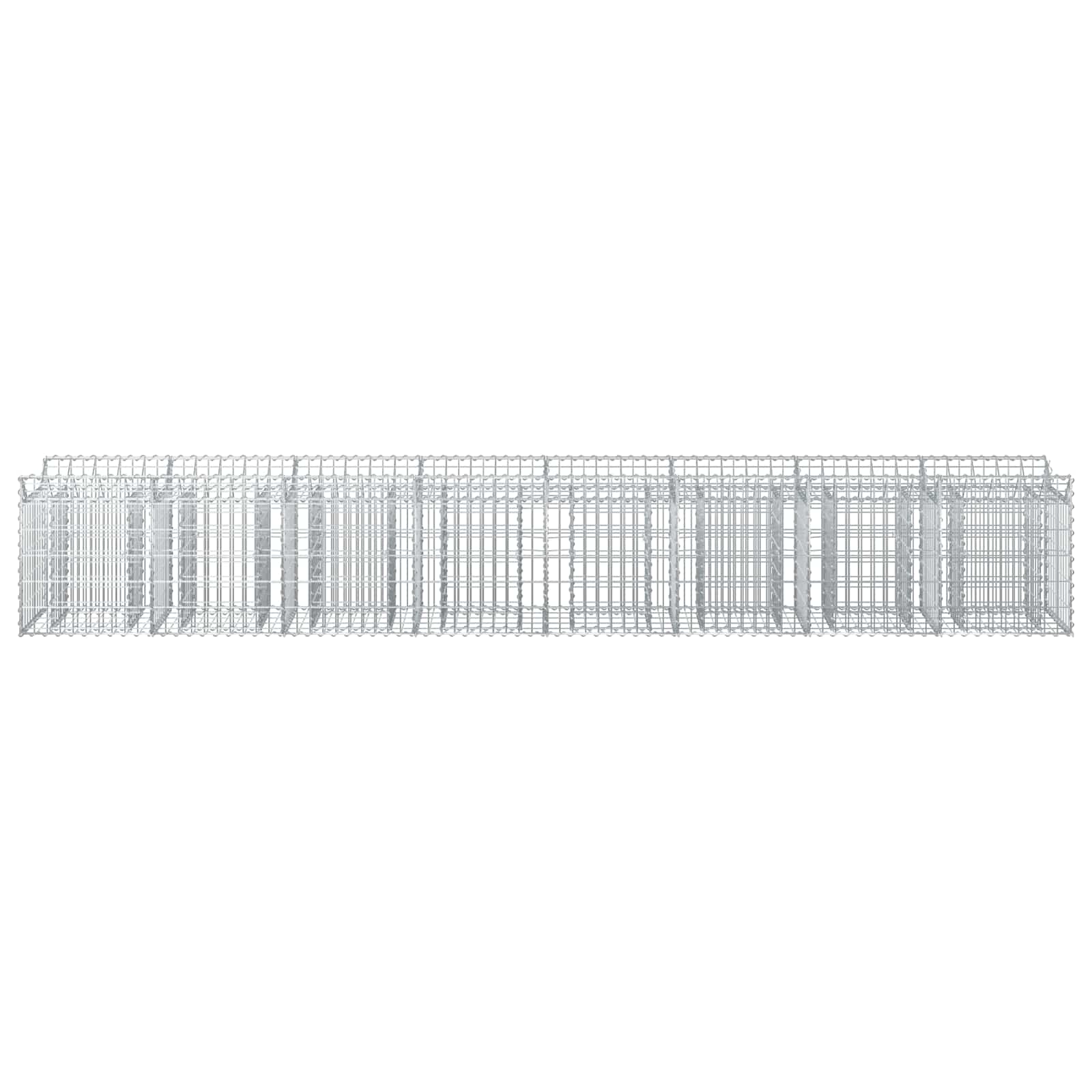 Ανασηκωμένο κρεβάτι gabion 2 pcs Ασημί 400 x 50 x 60 εκ - Pakobazaar