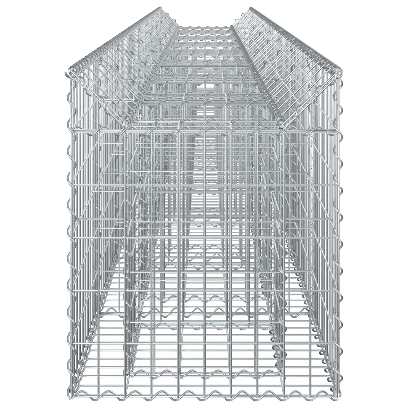 Ανασηκωμένο κρεβάτι gabion 2 pcs Ασημί 400 x 50 x 60 εκ - Pakobazaar
