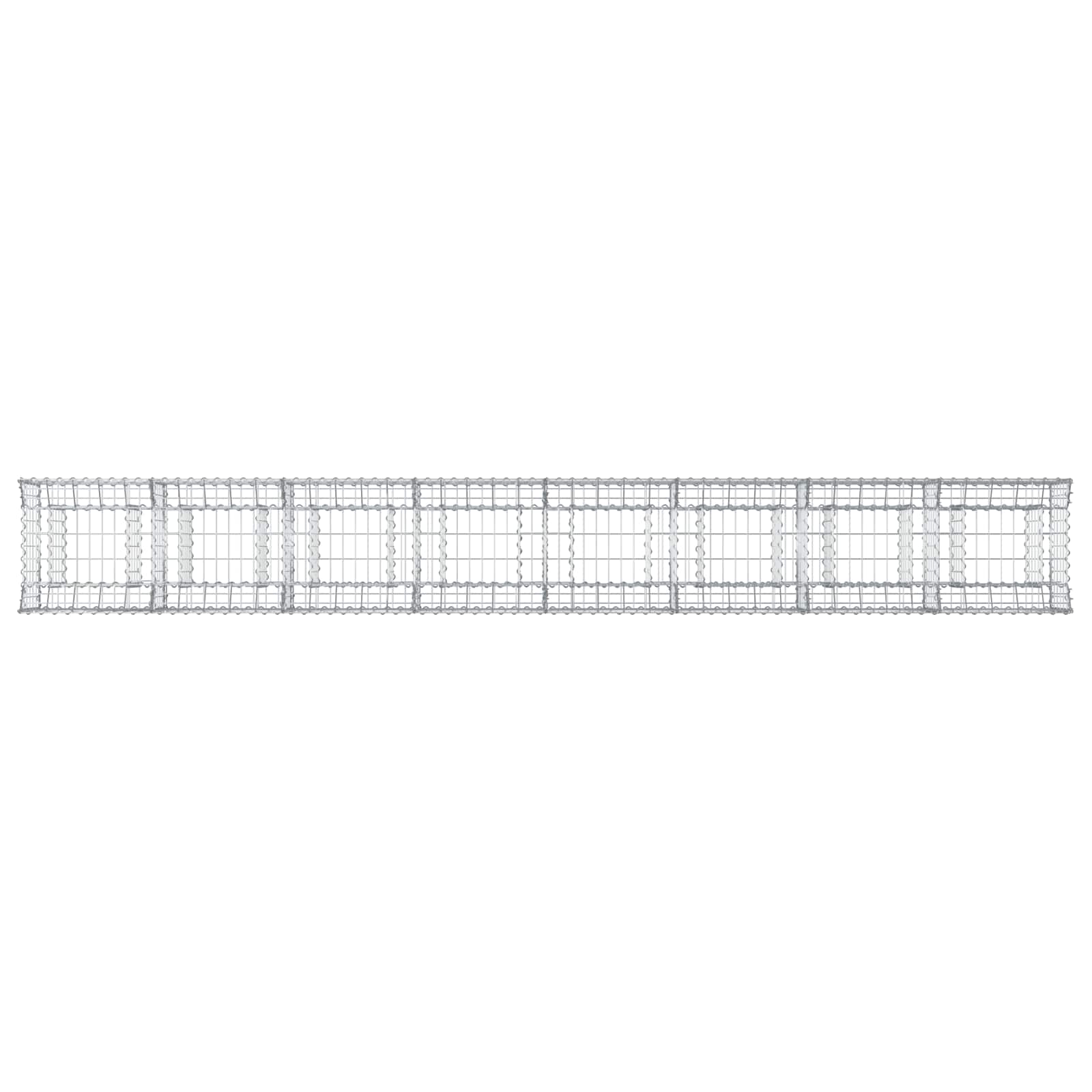 Ανασηκωμένο κρεβάτι gabion 2 pcs Ασημί 400 x 50 x 60 εκ - Pakobazaar