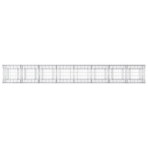 Ανασηκωμένο κρεβάτι gabion 2 pcs Ασημί 400 x 50 x 60 εκ - Pakobazaar