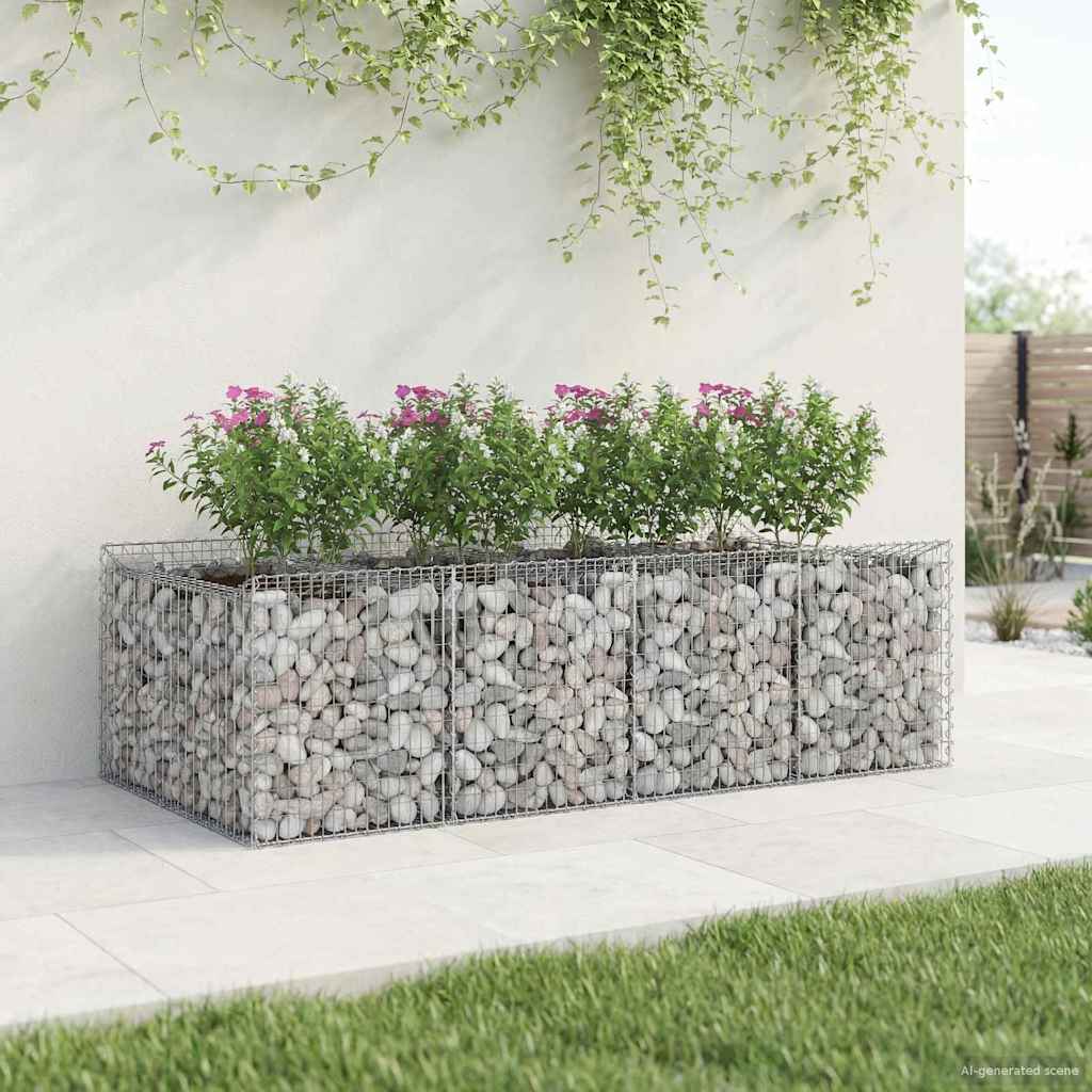 Ανασηκωμένο κρεβάτι gabion 2 pcs Ασημί - Pakobazaar