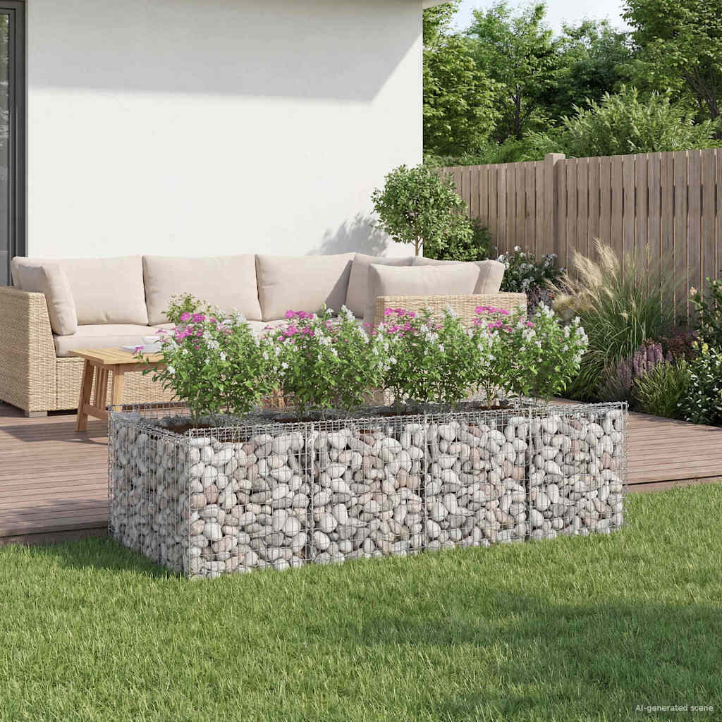 Ανασηκωμένο κρεβάτι gabion 2 pcs Ασημί - Pakobazaar