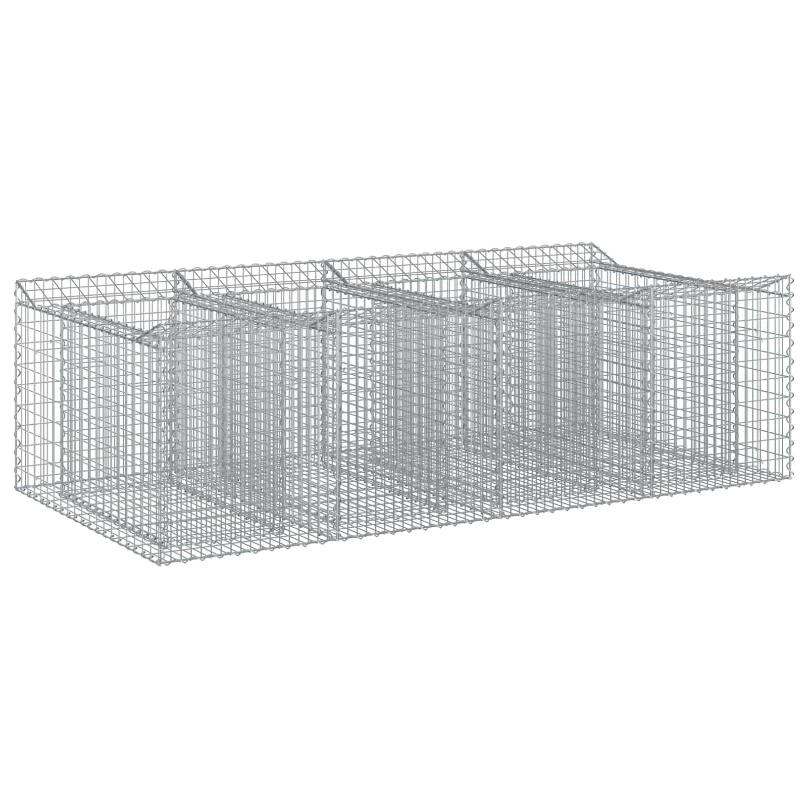 Ανασηκωμένο κρεβάτι gabion 2 pcs Ασημί - Pakobazaar