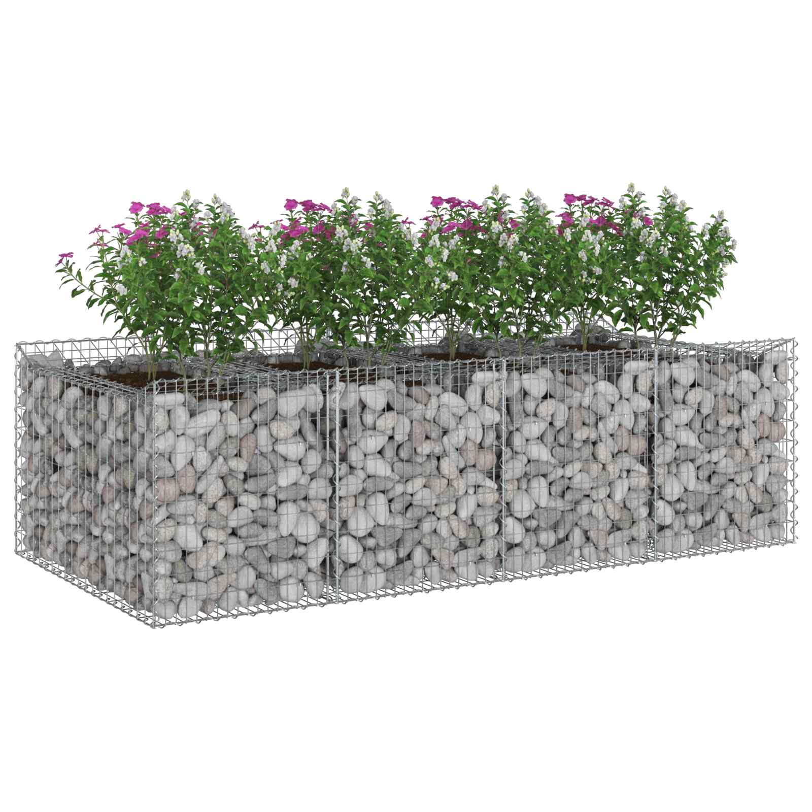Ανασηκωμένο κρεβάτι gabion 2 pcs Ασημί - Pakobazaar