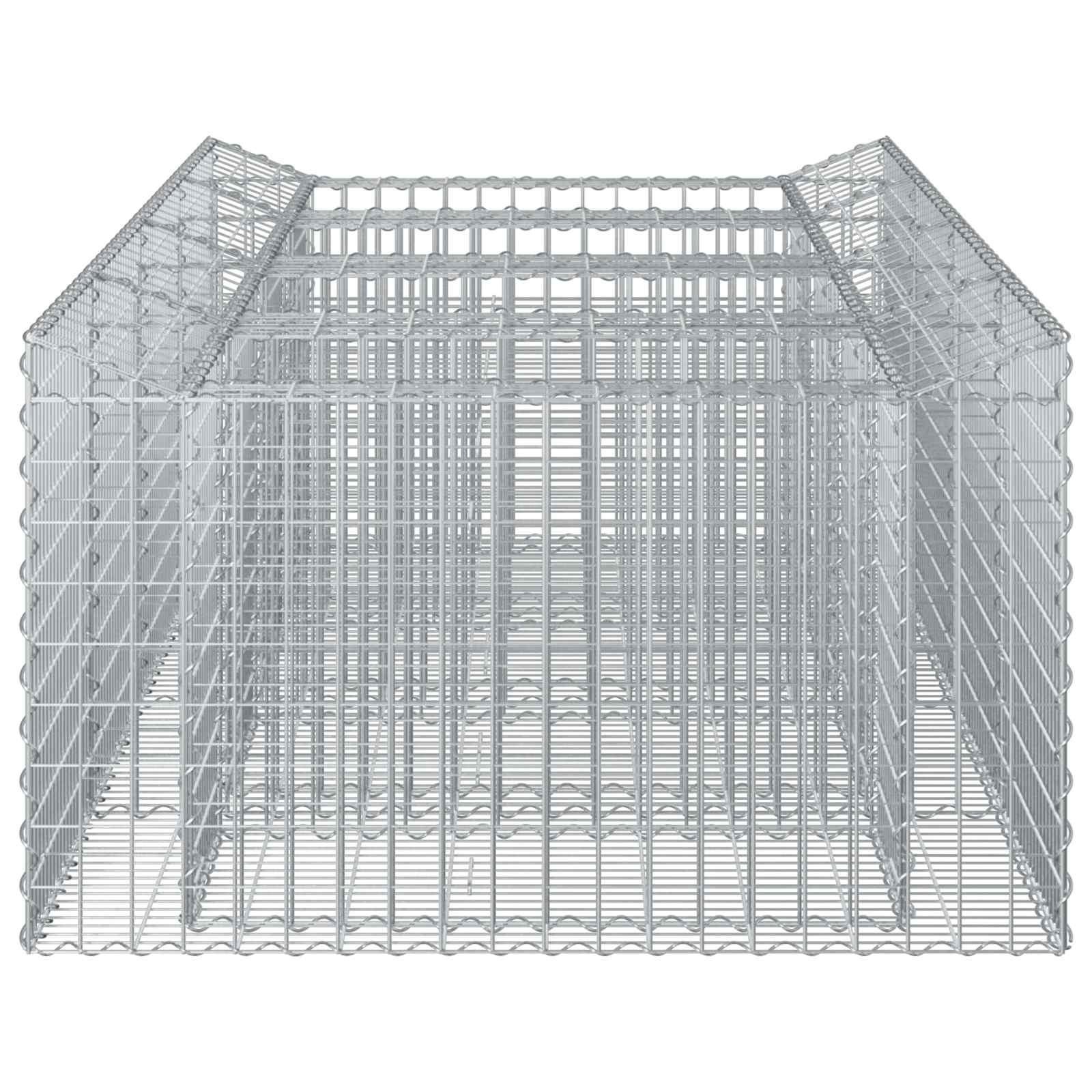 Ανασηκωμένο κρεβάτι gabion 2 pcs Ασημί - Pakobazaar
