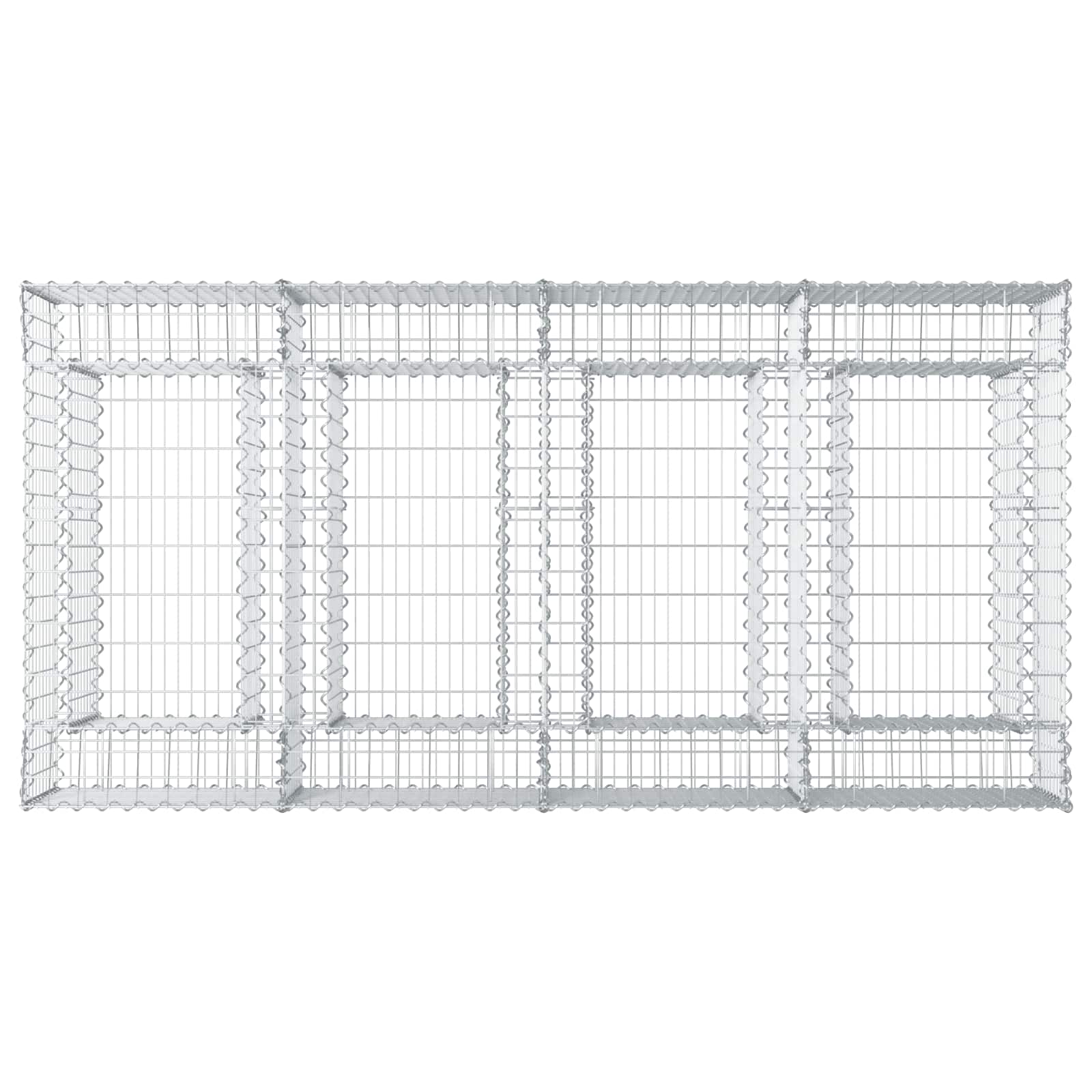 Ανασηκωμένο κρεβάτι gabion 2 pcs Ασημί - Pakobazaar
