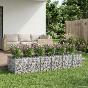 Ανασηκωμένο κρεβάτι gabion 2 pcs Ασημί - Pakobazaar