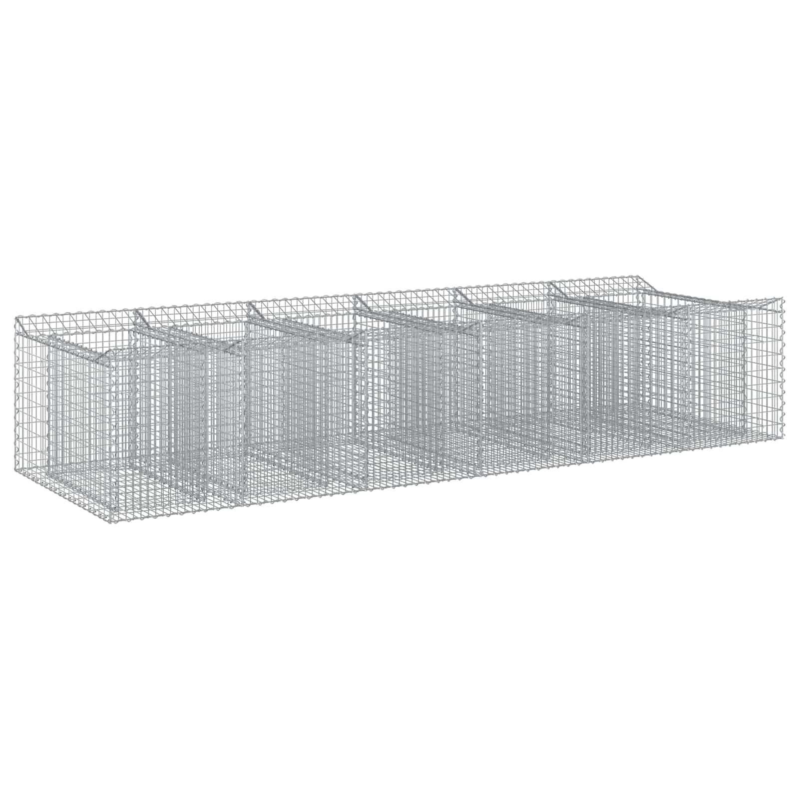 Ανασηκωμένο κρεβάτι gabion 2 pcs Ασημί - Pakobazaar