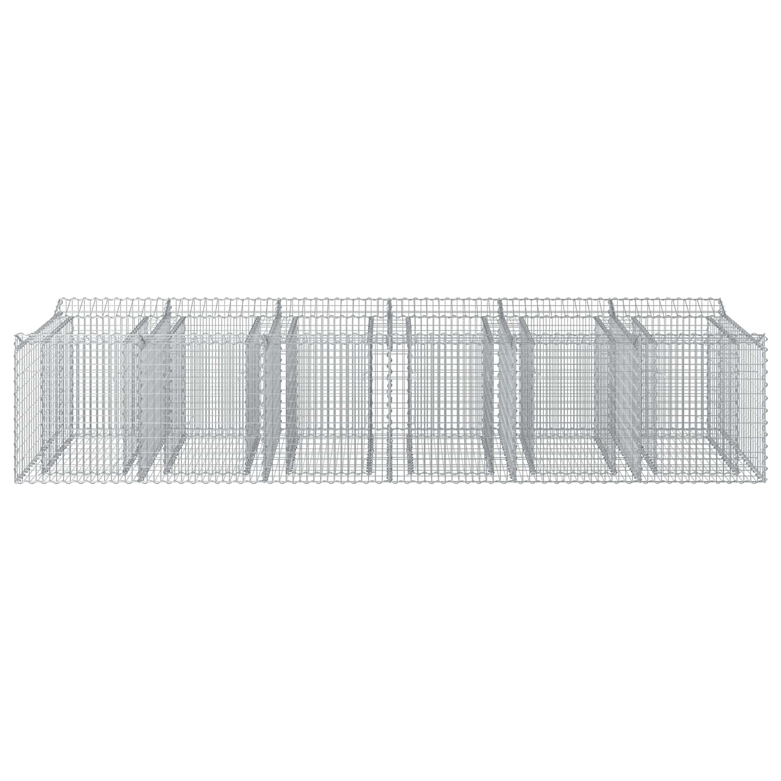 Ανασηκωμένο κρεβάτι gabion 2 pcs Ασημί - Pakobazaar
