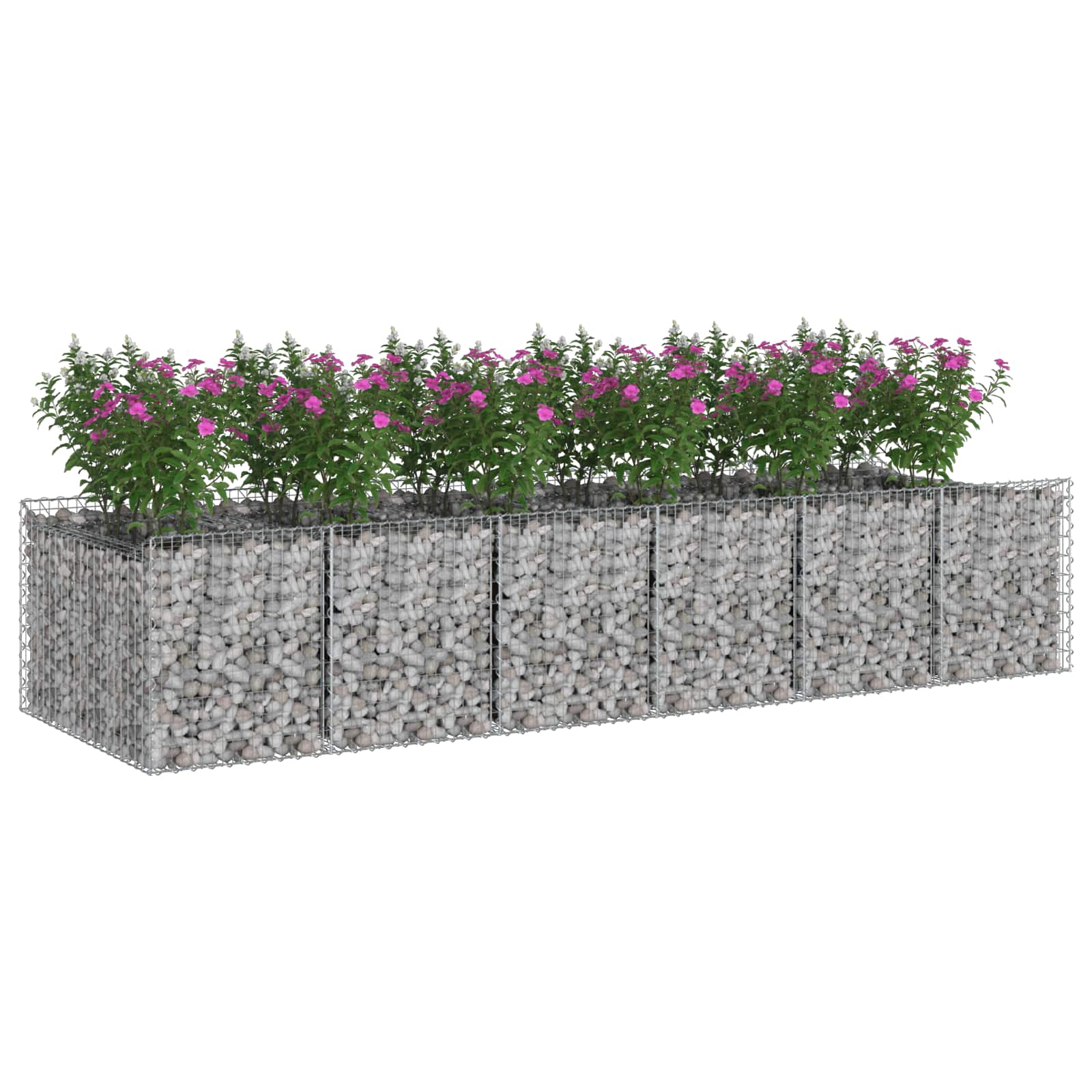 Ανασηκωμένο κρεβάτι gabion 2 pcs Ασημί - Pakobazaar