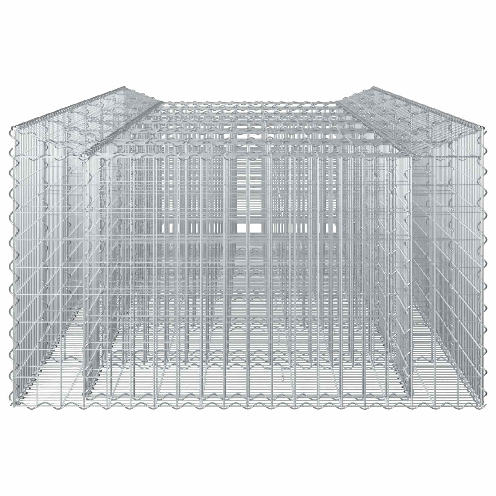 Ανασηκωμένο κρεβάτι gabion 2 pcs Ασημί - Pakobazaar