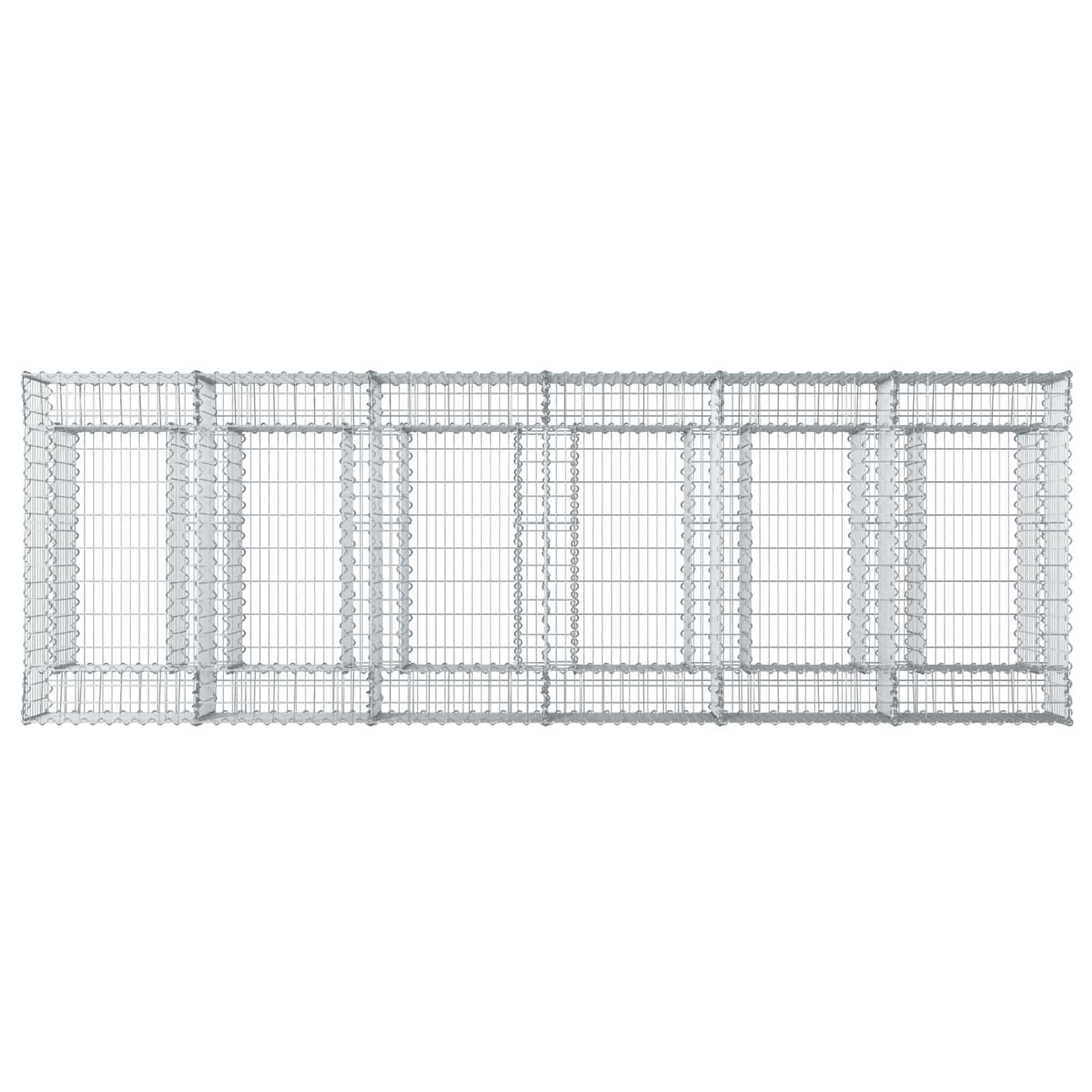 Ανασηκωμένο κρεβάτι gabion 2 pcs Ασημί - Pakobazaar