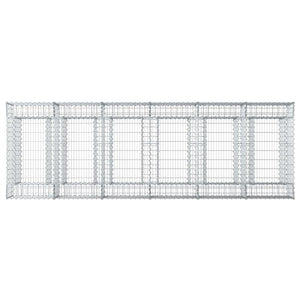 Ανασηκωμένο κρεβάτι gabion 2 pcs Ασημί - Pakobazaar