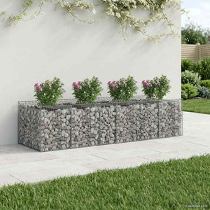 Ανασηκωμένο κρεβάτι gabion 3 pcs Ασημί - Pakobazaar