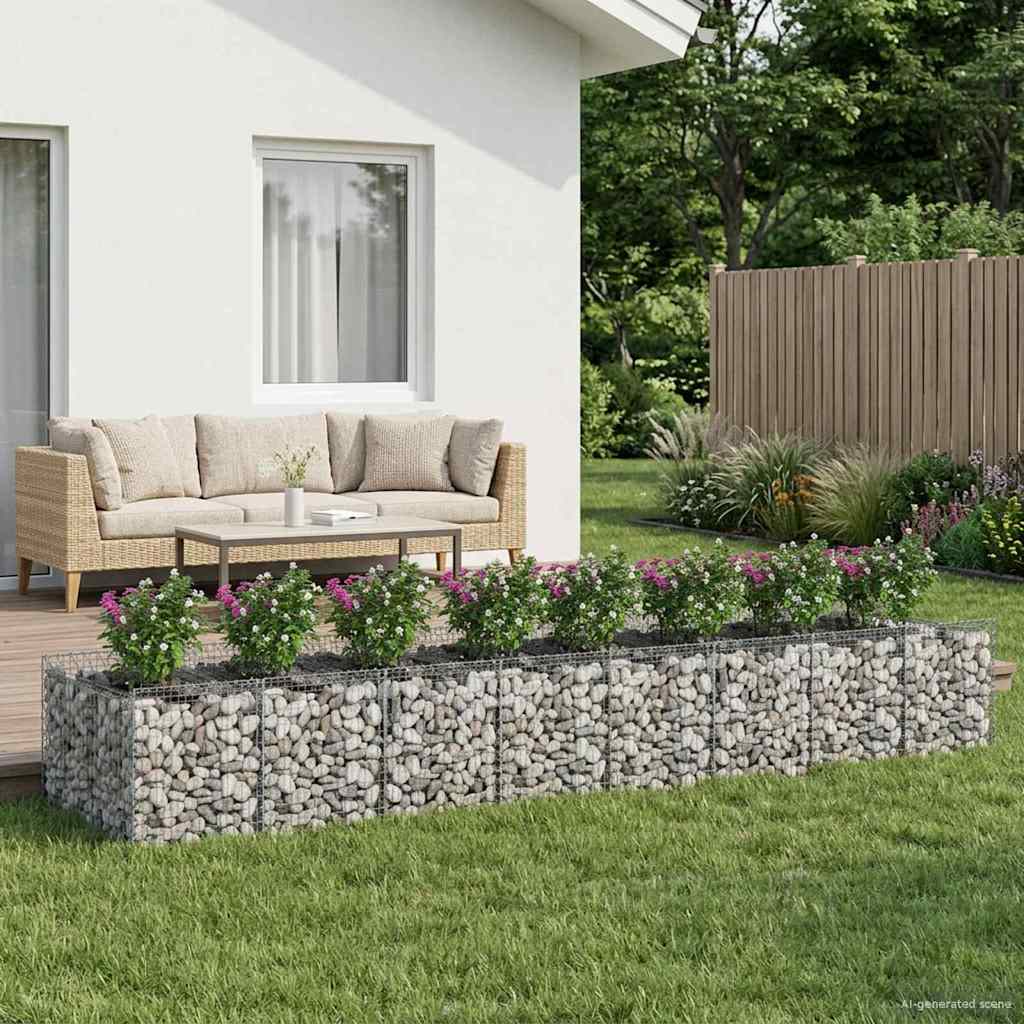 Ανασηκωμένο κρεβάτι gabion 3 pcs Ασημί - Pakobazaar