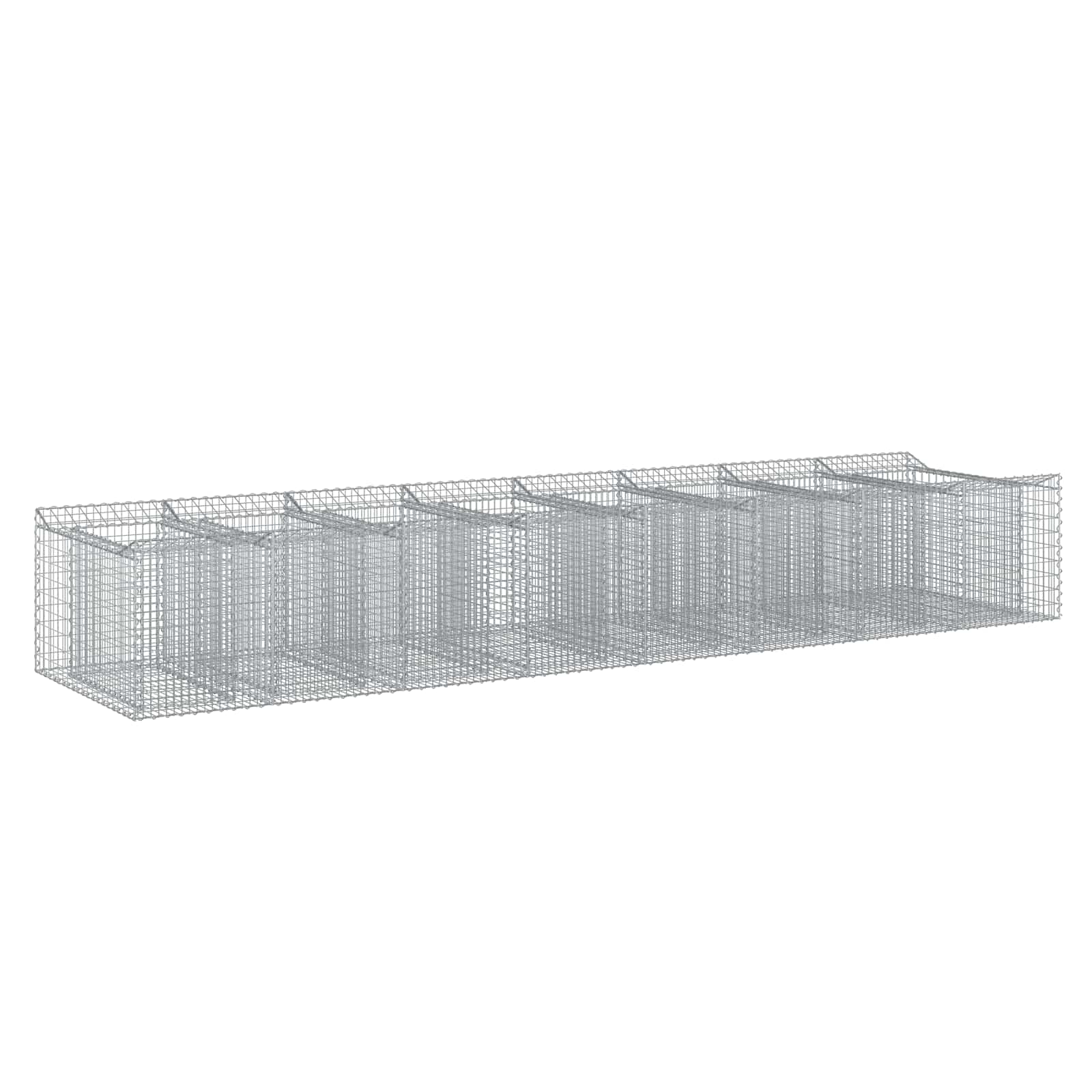 Ανασηκωμένο κρεβάτι gabion 3 pcs Ασημί - Pakobazaar