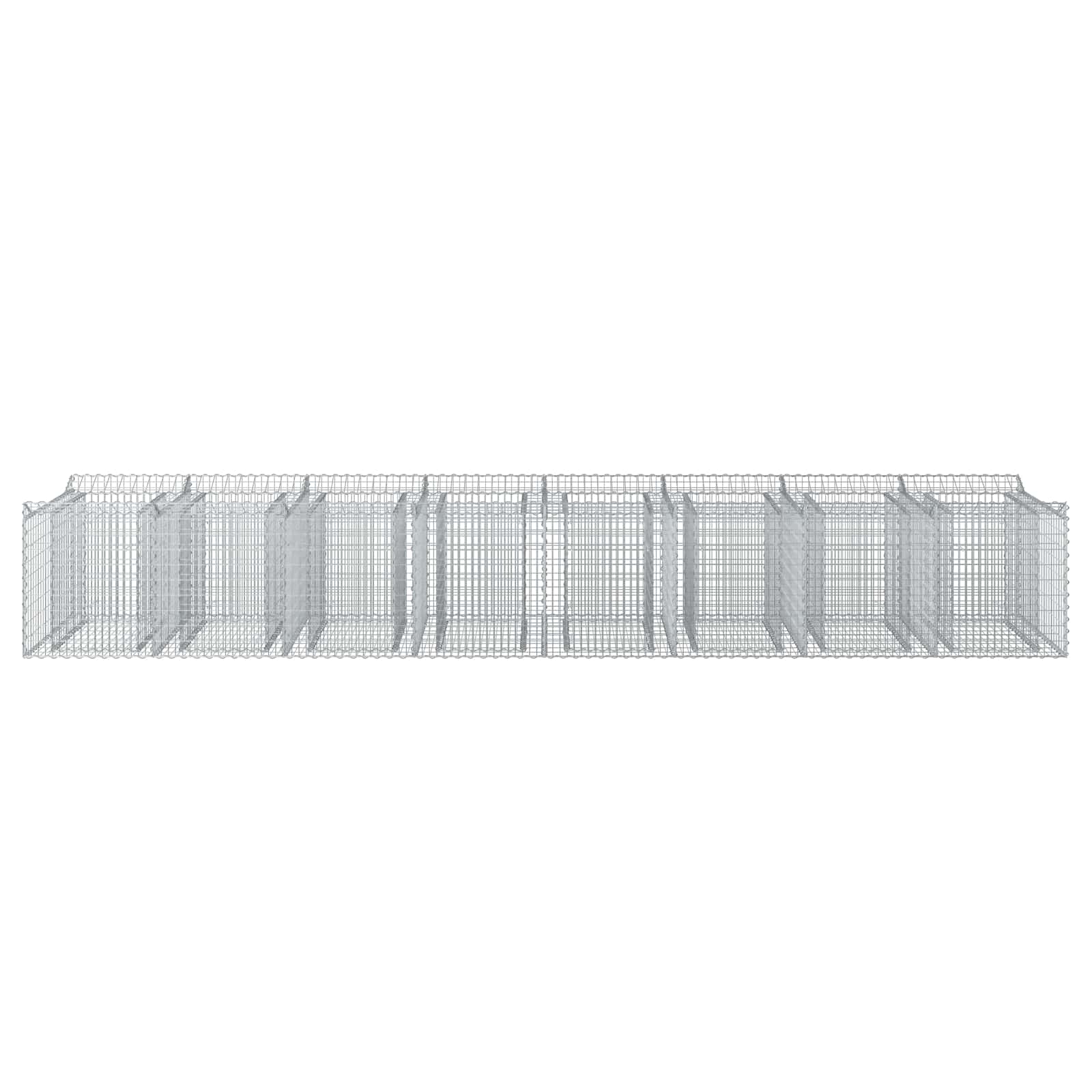 Ανασηκωμένο κρεβάτι gabion 3 pcs Ασημί - Pakobazaar