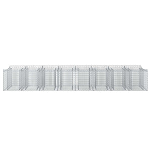 Ανασηκωμένο κρεβάτι gabion 3 pcs Ασημί - Pakobazaar
