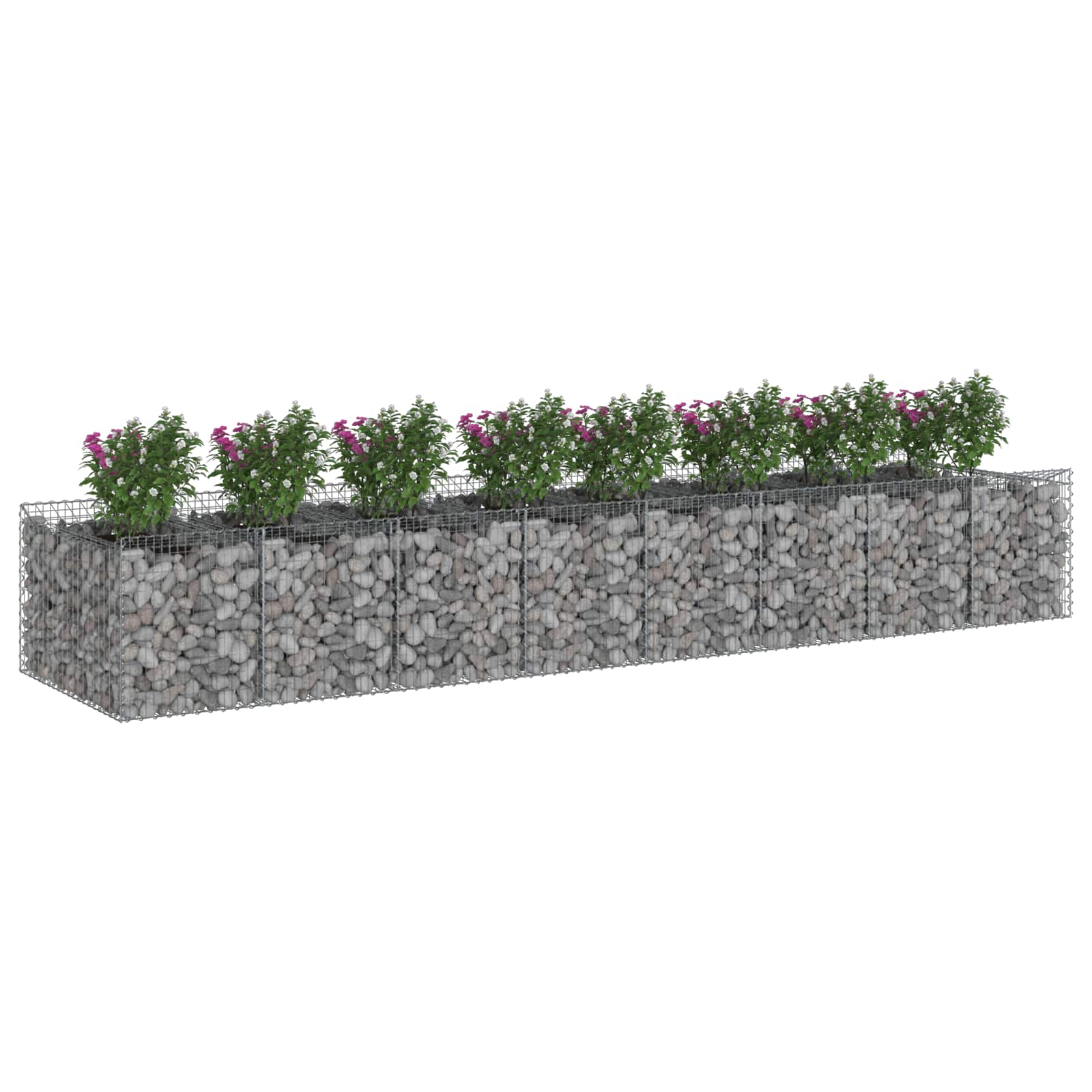 Ανασηκωμένο κρεβάτι gabion 3 pcs Ασημί - Pakobazaar