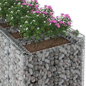Ανασηκωμένο κρεβάτι gabion 3 pcs Ασημί - Pakobazaar