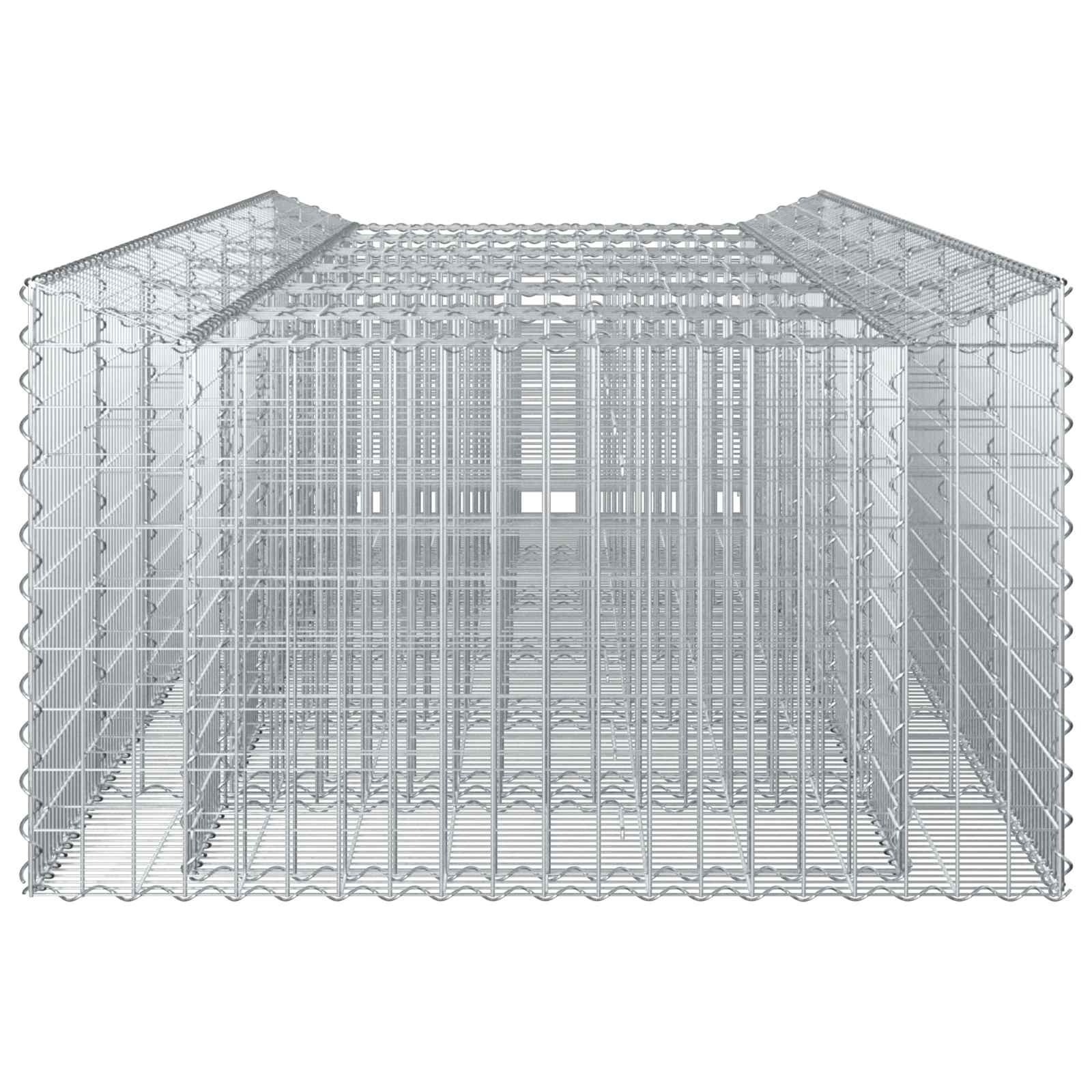 Ανασηκωμένο κρεβάτι gabion 3 pcs Ασημί - Pakobazaar