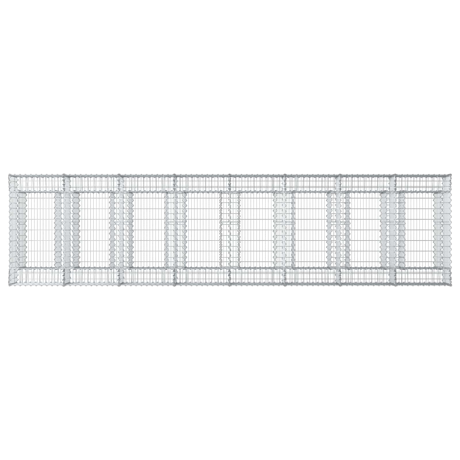 Ανασηκωμένο κρεβάτι gabion 3 pcs Ασημί - Pakobazaar