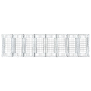 Ανασηκωμένο κρεβάτι gabion 3 pcs Ασημί - Pakobazaar