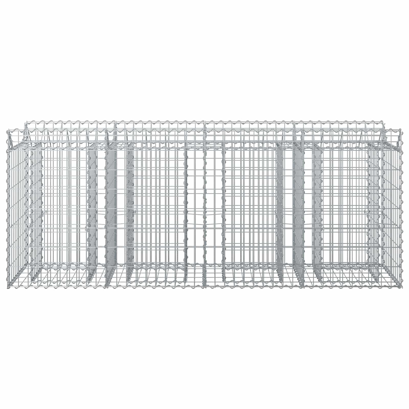Ανασηκωμένο κρεβάτι gabion 2 pcs Ασημί 200 x 50 x 80 εκ - Pakobazaar