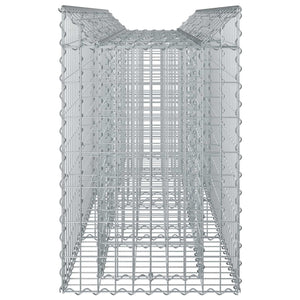 Ανασηκωμένο κρεβάτι gabion 2 pcs Ασημί 200 x 50 x 80 εκ - Pakobazaar