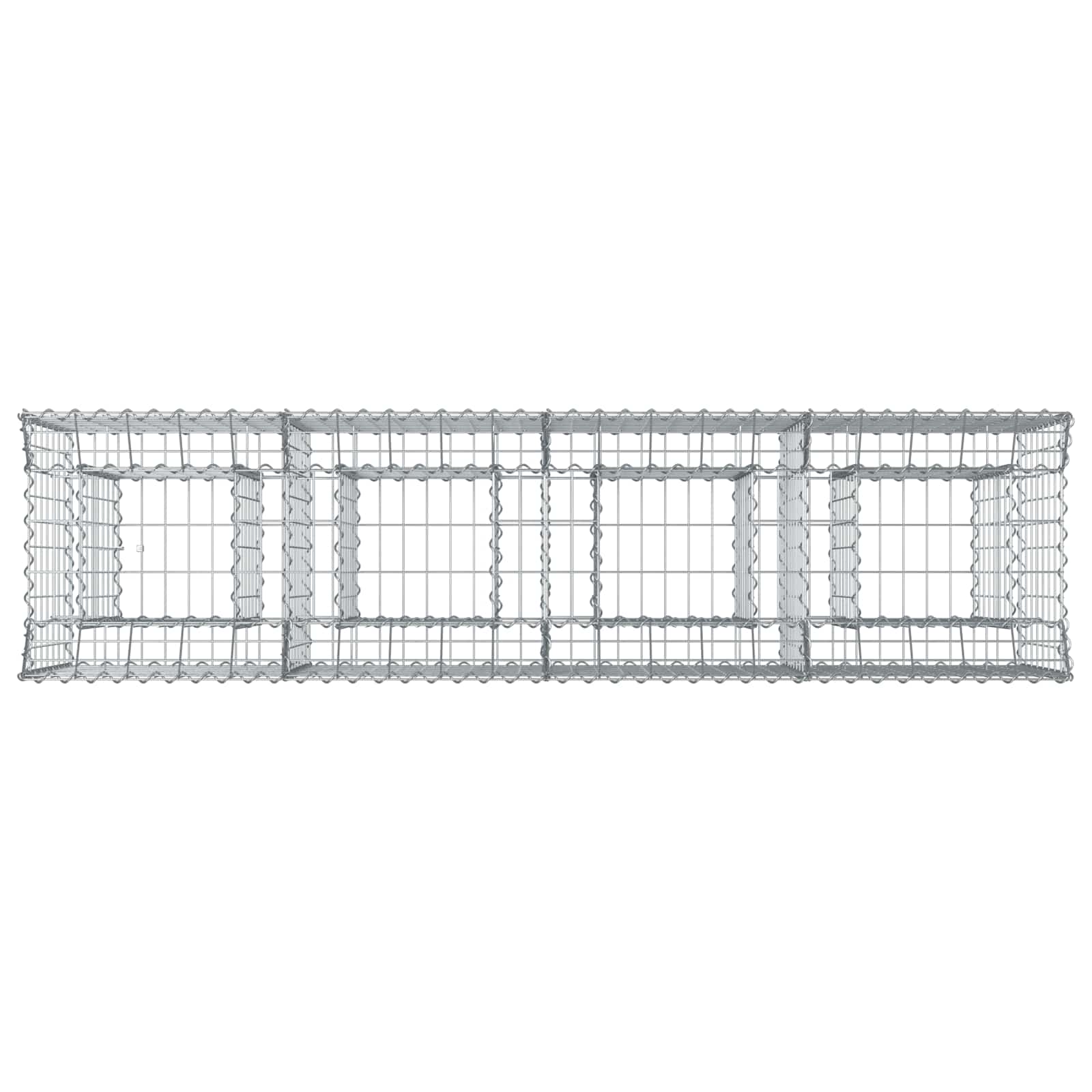 Ανασηκωμένο κρεβάτι gabion 2 pcs Ασημί 200 x 50 x 80 εκ - Pakobazaar