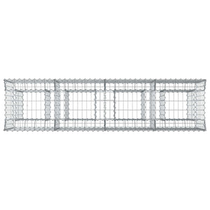 Ανασηκωμένο κρεβάτι gabion 2 pcs Ασημί 200 x 50 x 80 εκ - Pakobazaar