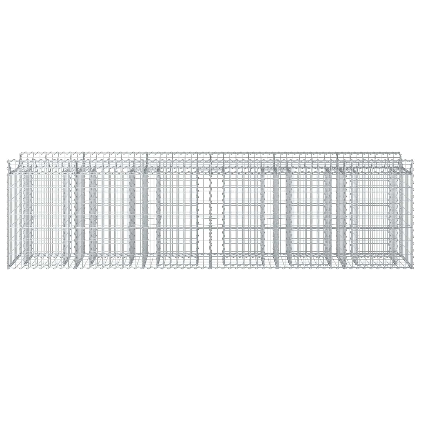 Ανασηκωμένο κρεβάτι gabion 2 pcs Ασημί 300 x 50 x 80 εκ - Pakobazaar