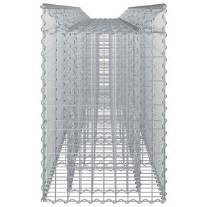 Ανασηκωμένο κρεβάτι gabion 2 pcs Ασημί 300 x 50 x 80 εκ - Pakobazaar