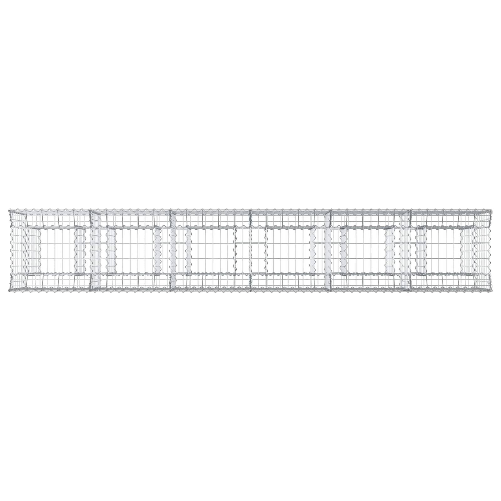 Ανασηκωμένο κρεβάτι gabion 2 pcs Ασημί 300 x 50 x 80 εκ - Pakobazaar