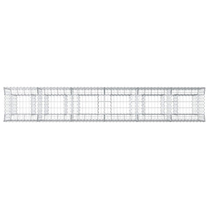 Ανασηκωμένο κρεβάτι gabion 2 pcs Ασημί 300 x 50 x 80 εκ - Pakobazaar
