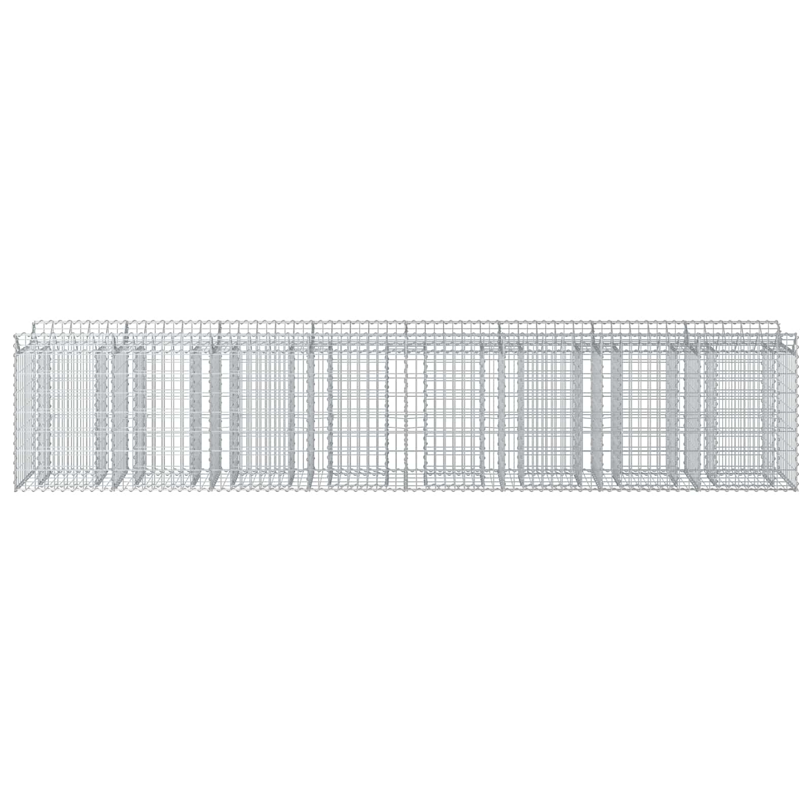 Ανασηκωμένο κρεβάτι gabion 3 pcs Ασημί 400 x 50 x 80 εκ - Pakobazaar