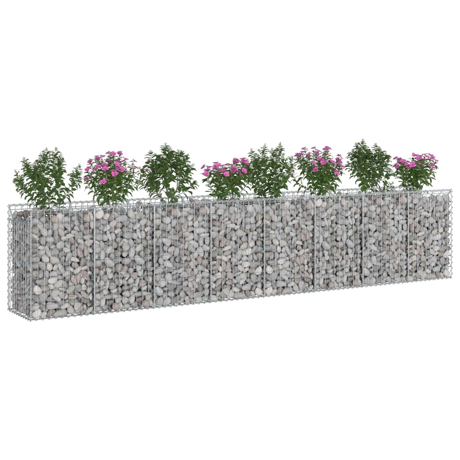 Ανασηκωμένο κρεβάτι gabion 3 pcs Ασημί 400 x 50 x 80 εκ - Pakobazaar