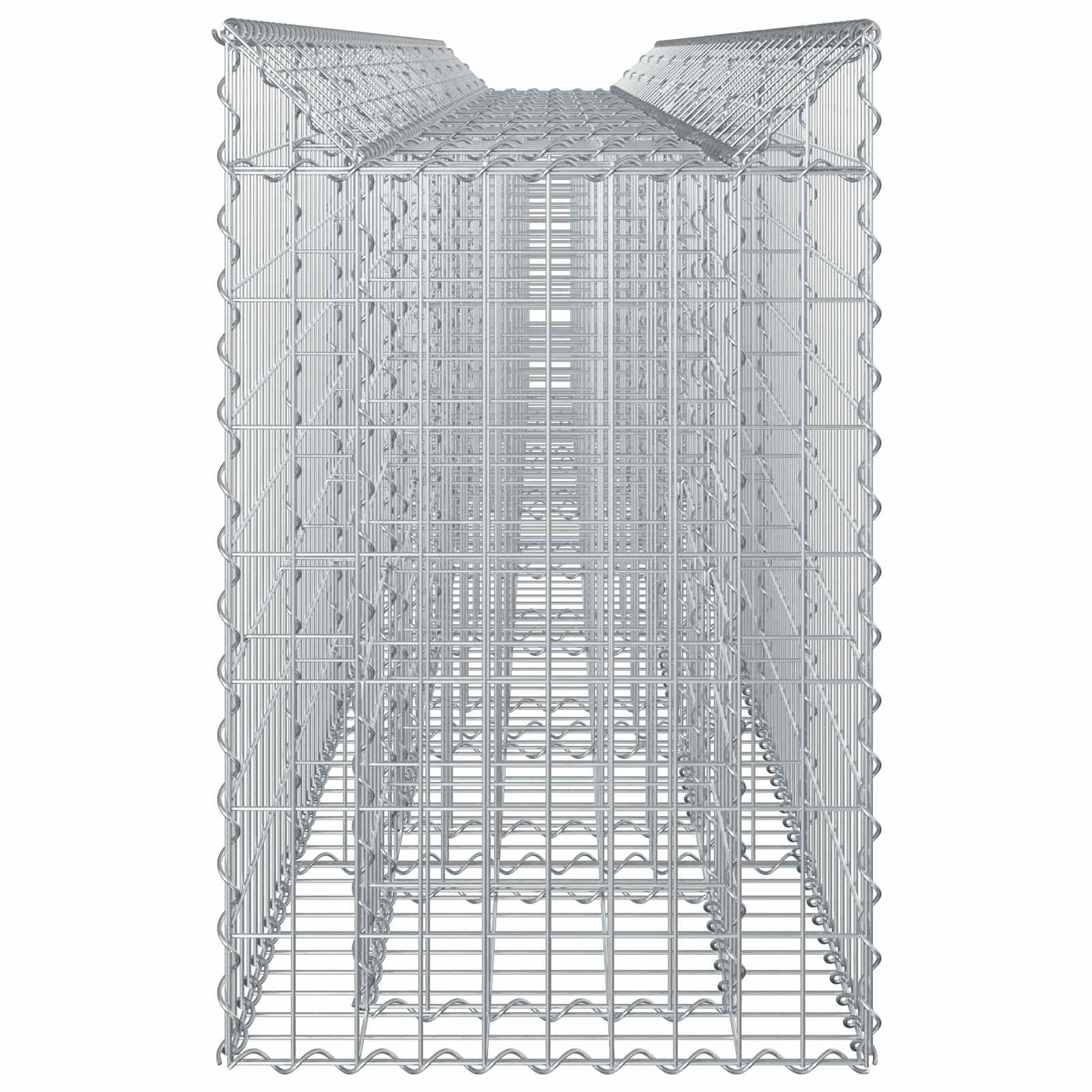 Ανασηκωμένο κρεβάτι gabion 3 pcs Ασημί 400 x 50 x 80 εκ - Pakobazaar