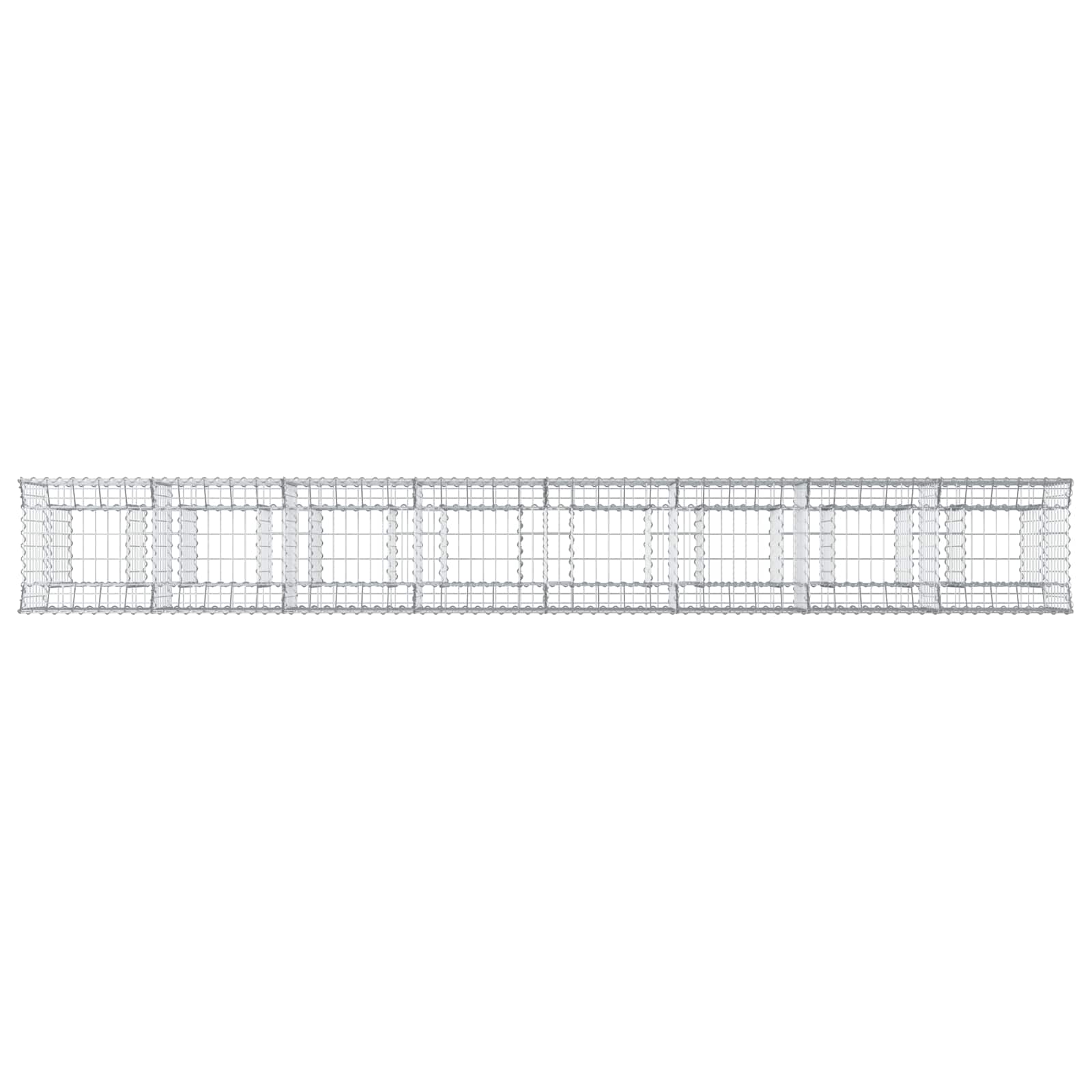 Ανασηκωμένο κρεβάτι gabion 3 pcs Ασημί 400 x 50 x 80 εκ - Pakobazaar